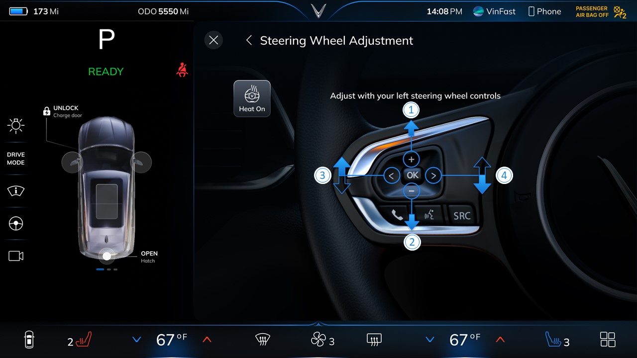 Vinfast Head Up Display Adjustability