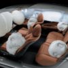 Airbags deployed in the cabin of a Vinfast VF8 SUV
