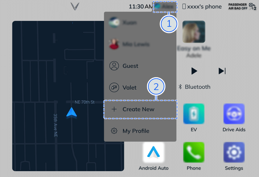 VinFast Create New User Driver Profile