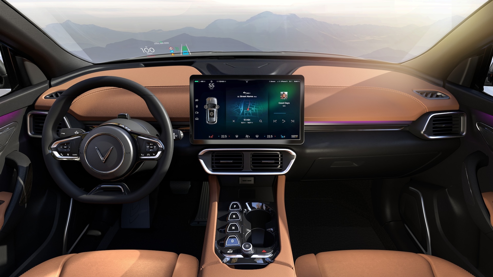 VinFast VF8 Interior Infotainment HUD, Heads Up Display