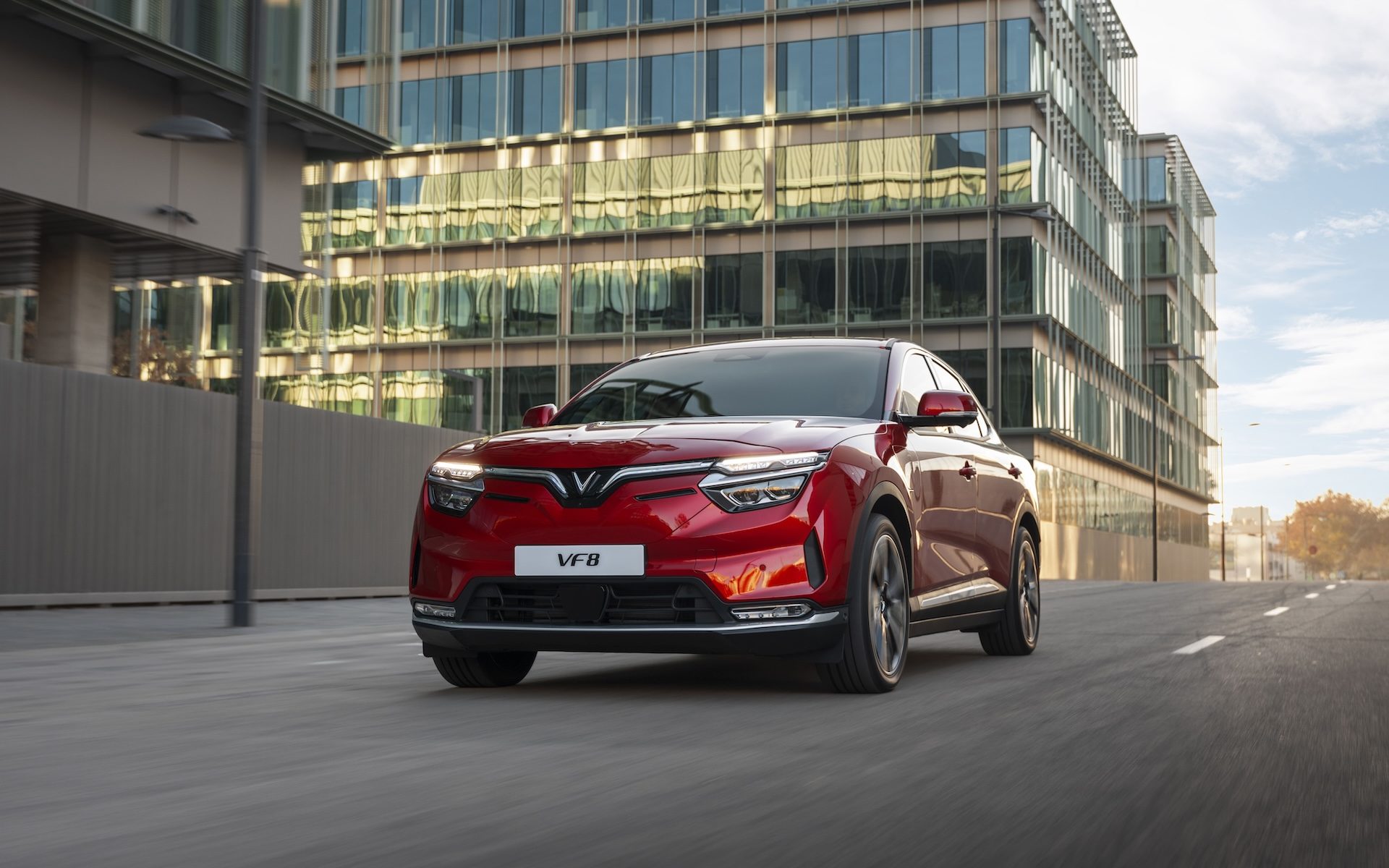 2025 VinFast VF8 Front End Driving in the City