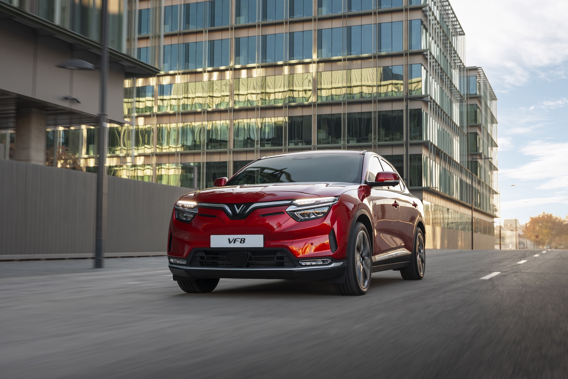 2025 VinFast VF8 Front End Driving in the City