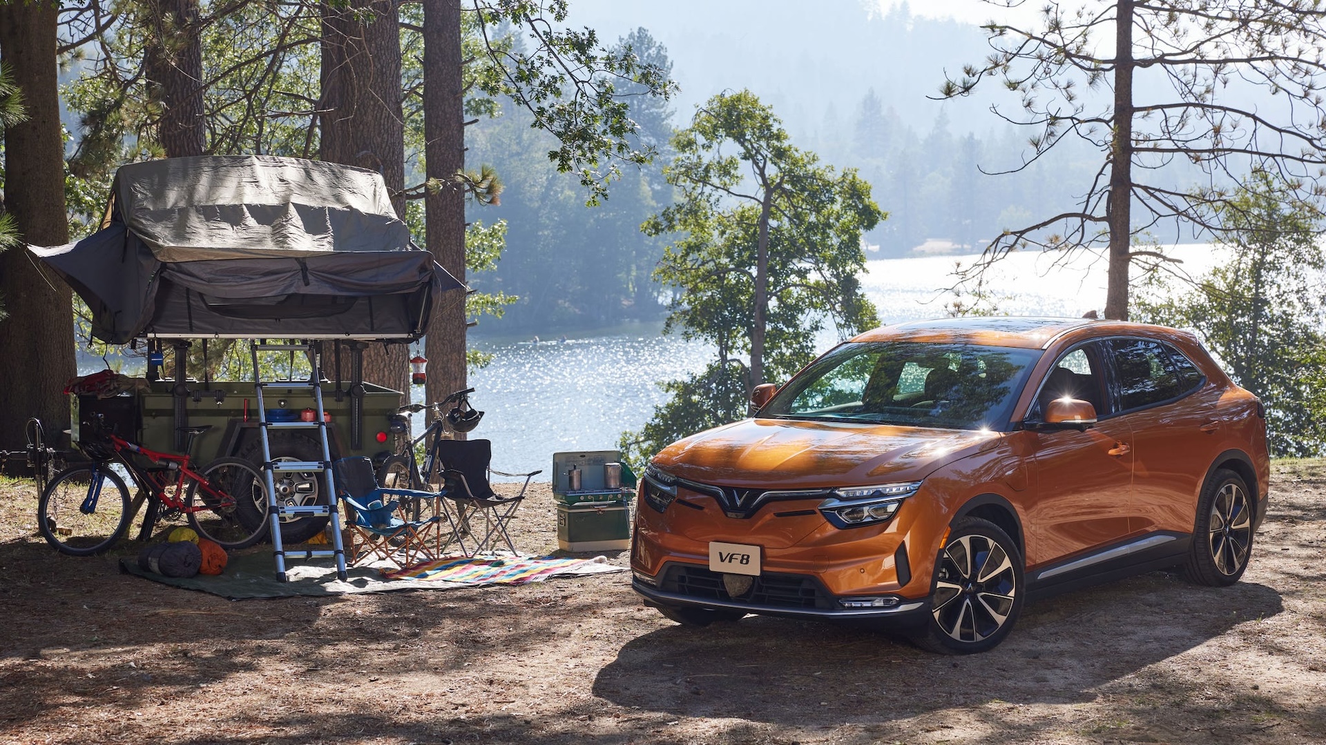 VinFast VF 8 Driver Side at the Campground
