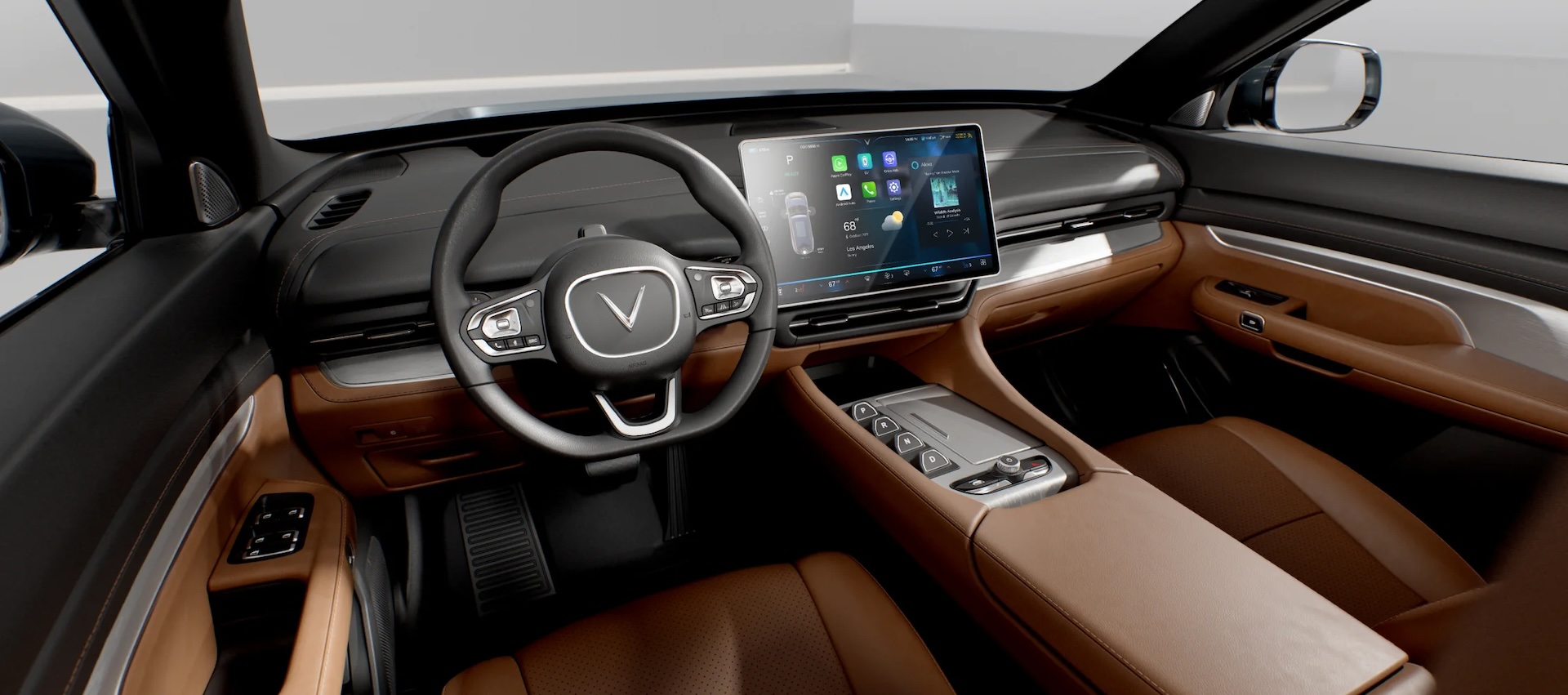 Interior Dash and Steering Wheel in the New VinFast VF9