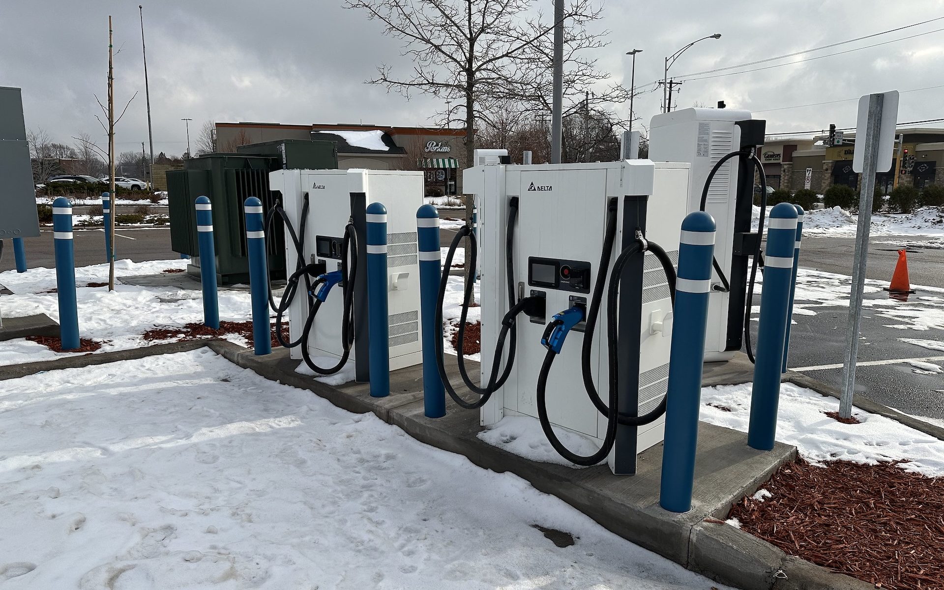 EV Charging Station in Snowy weather
