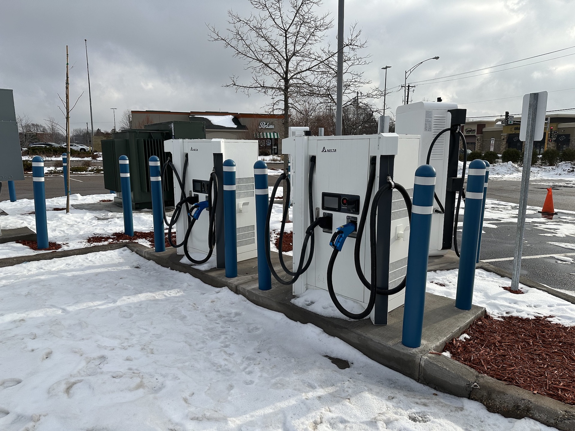 EV Charging Station in Snowy weather